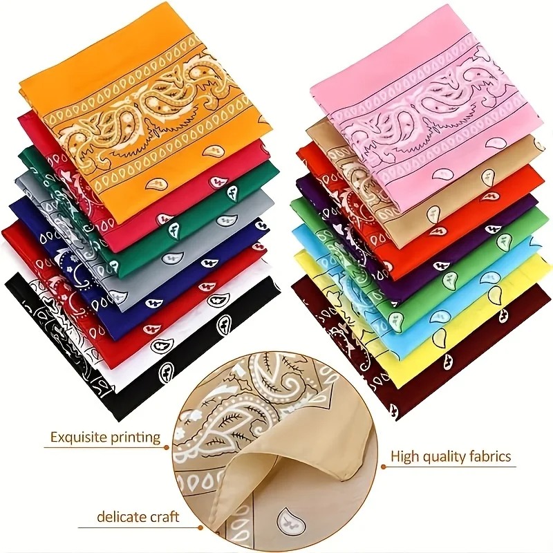 Ascot Neck Scarf - 1pc Cashew Flower Large Square Scarf