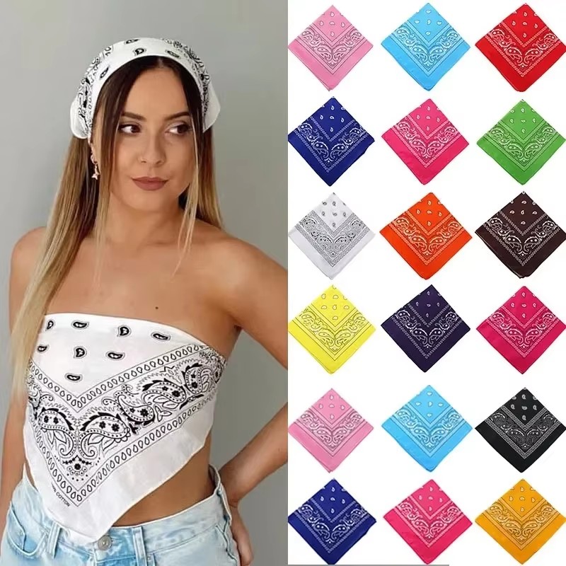 Ascot Neck Scarf - 6pcs Men Women Cotton Bandana Hairband