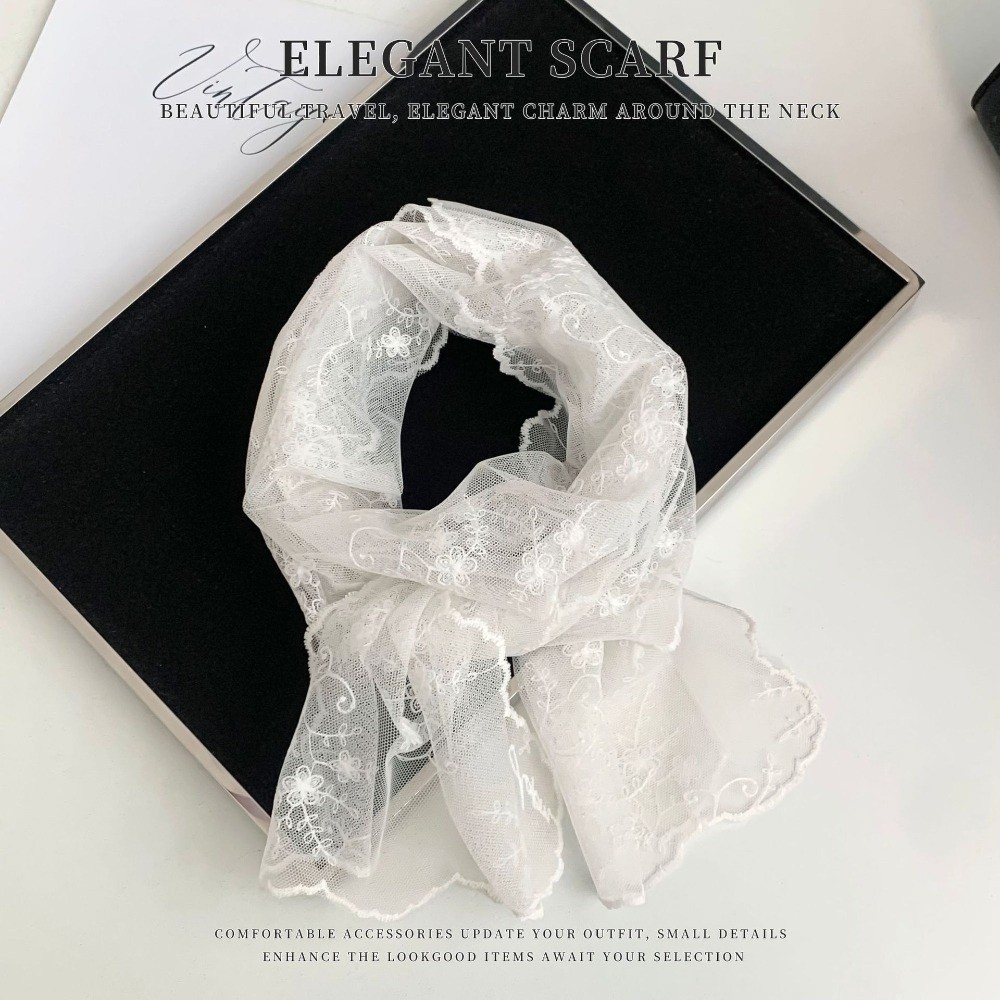 Fashion Long Lace Scarf Breath - Ascot Neck Scarf review and price