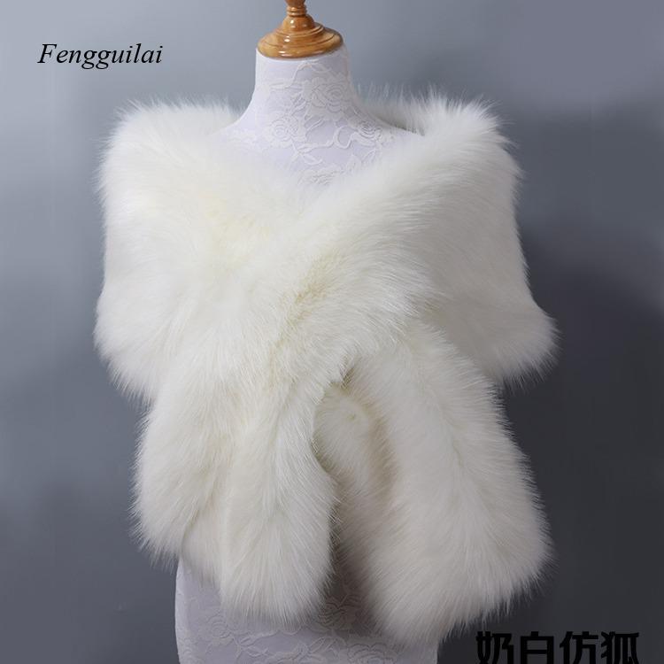 Women's White Faux Fur Shawl B - Stole Wedding Shawl review and price