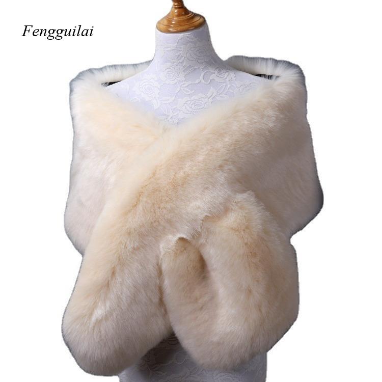 Women's White Faux Fur Shawl B - Stole Wedding Shawl review and price