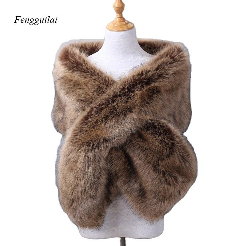 Women's White Faux Fur Shawl B - Stole Wedding Shawl review and price
