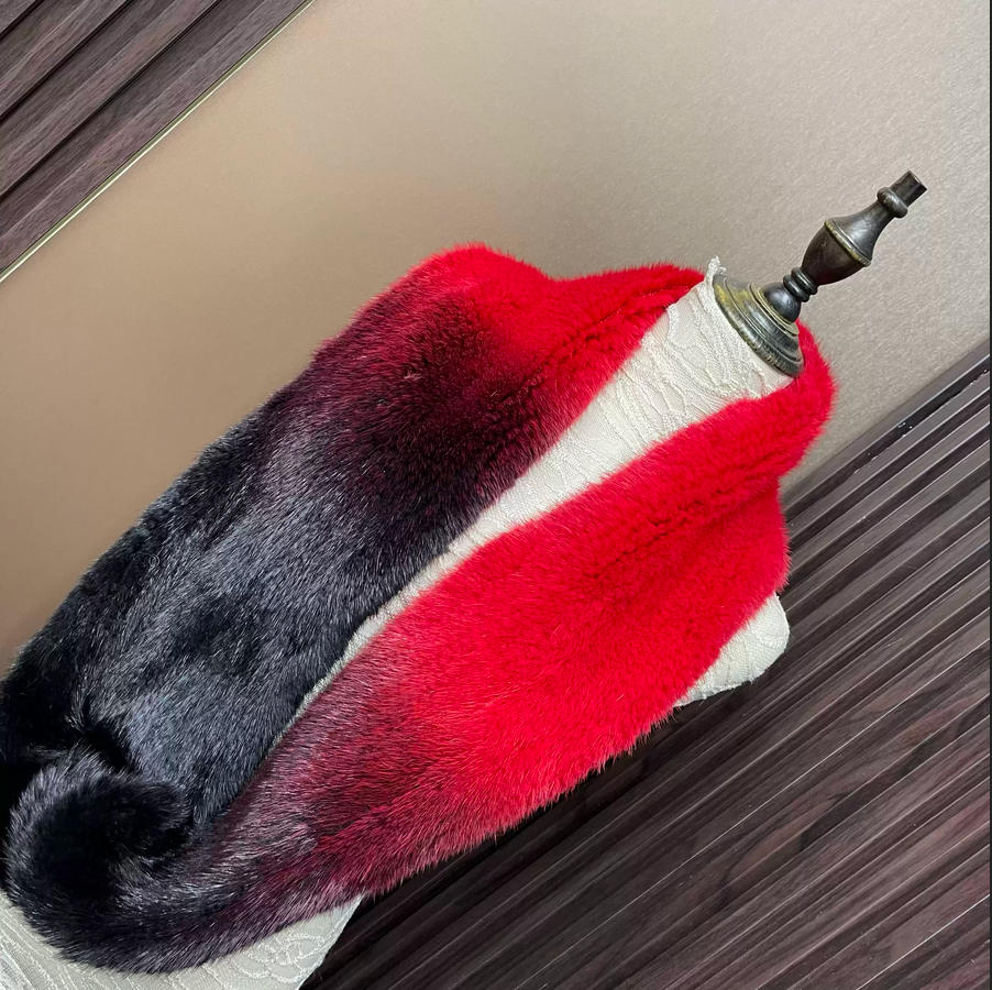 Ombre Color Genuine Mink Fur S - Infinity Scarf Knit review and price