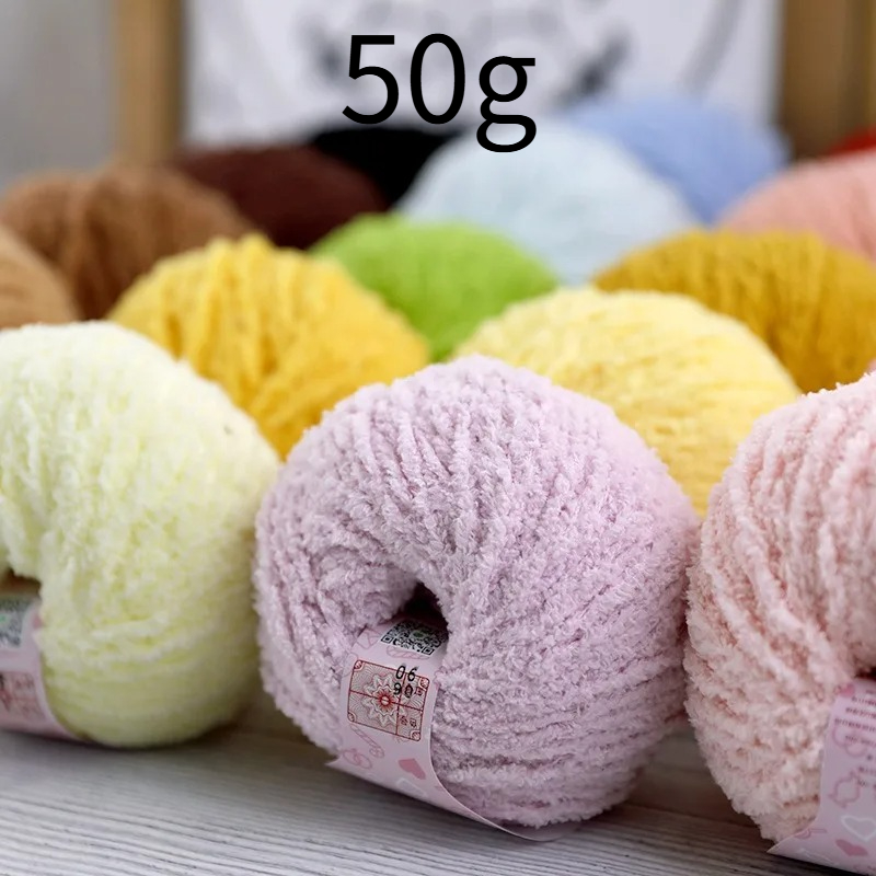 50g Short Plush Yarn 70m, DIY  - Woven Scarf Blanket review and price
