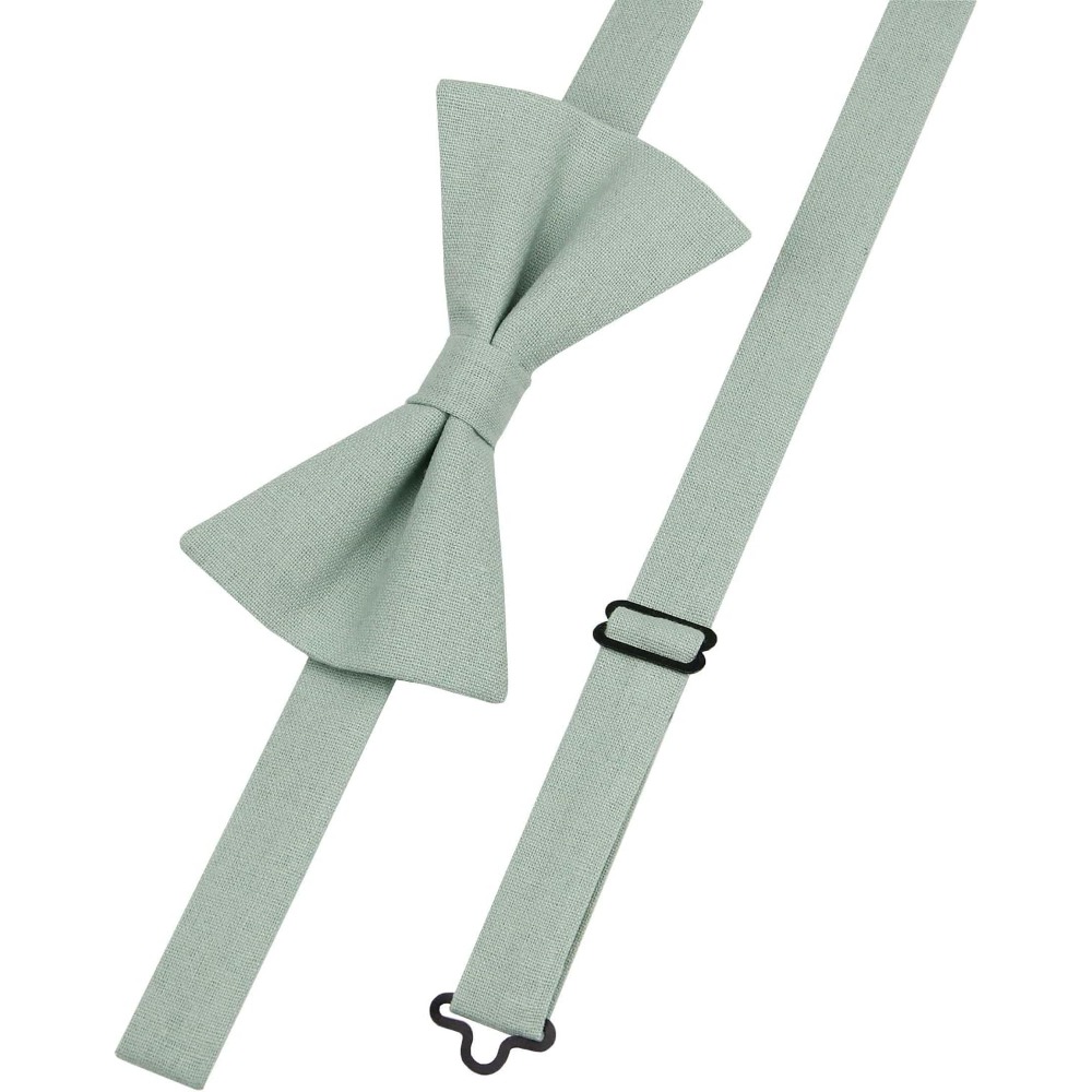 Linen Cotton Bowties - Solid P - Bow Tie Pre Tied review and price