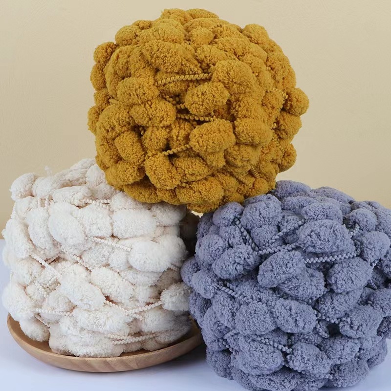 130G/Roll Pompom Yarn Mixed Co - Woven Scarf Blanket review and price